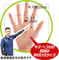 キズ・ヘコミ修理の目安